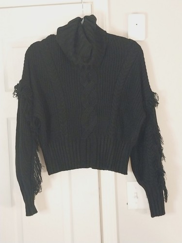 Minka Neu mit Etikett Grob gerippter Rollkragenpullover schwarz Kurzpullover, Damen Medium - Bild 6 von 9