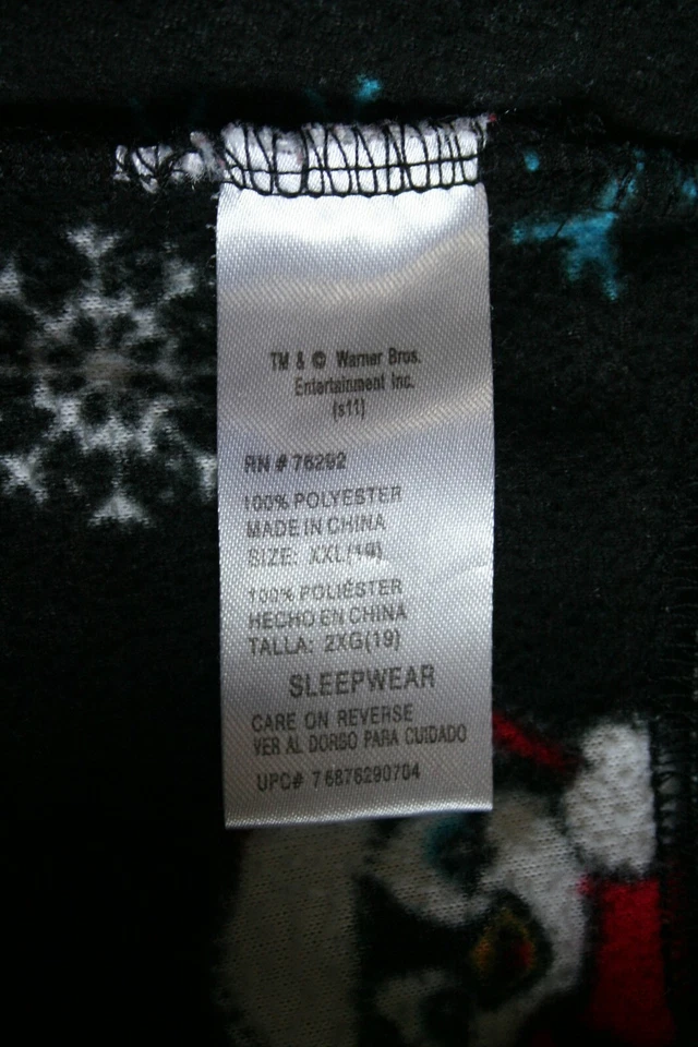 Dancing Penguin Warner Bros. Pantalones de pijama de lana Happy Feet talla 2XL para jóvenes Foto 2 de 4