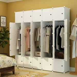 Details About Diy Bedroom Wardrobe Closet Armoire Storage Organizer W Doors 10 Cubes 5 Hanger