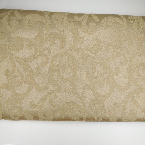 Gold Satin Brocade Jacquard Fabric Lot of 2 Yards Home Decor Fabric 54" Wide - Picture 3 of 7