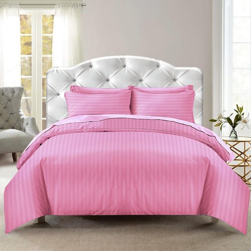EGYPTIAN COTTON DUVET QUILT COVER SET SATIN STRIPE BEDDING SET DOUBLE SUPER KING - Picture 241 of 264