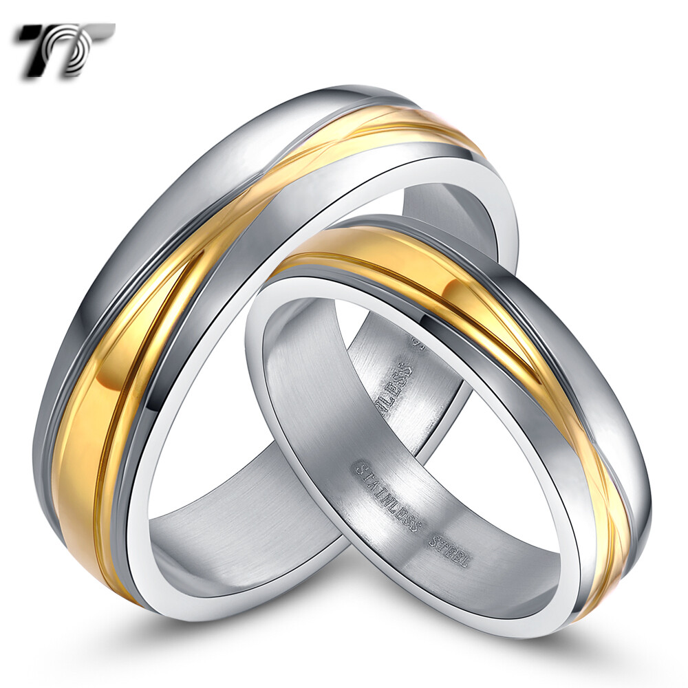 Silver gold wedding rings best sale