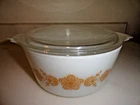 Vintage PYREX Butterfly Gold 1.5 QT CASSEROLE DISH With LID - 474- B Exc. Cond