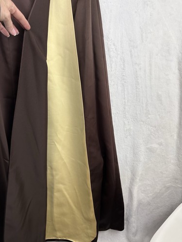 Abito vestito smanicato Alfred Angelo formale marrone giallo fiocco lungo nuovo con etichetta - Foto 3 di 15