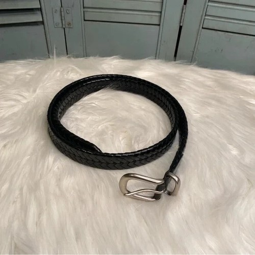 Coach schwarzer geflochtener Kinder Ledergürtel Größe 42 105 cm - Bild 6 von 12