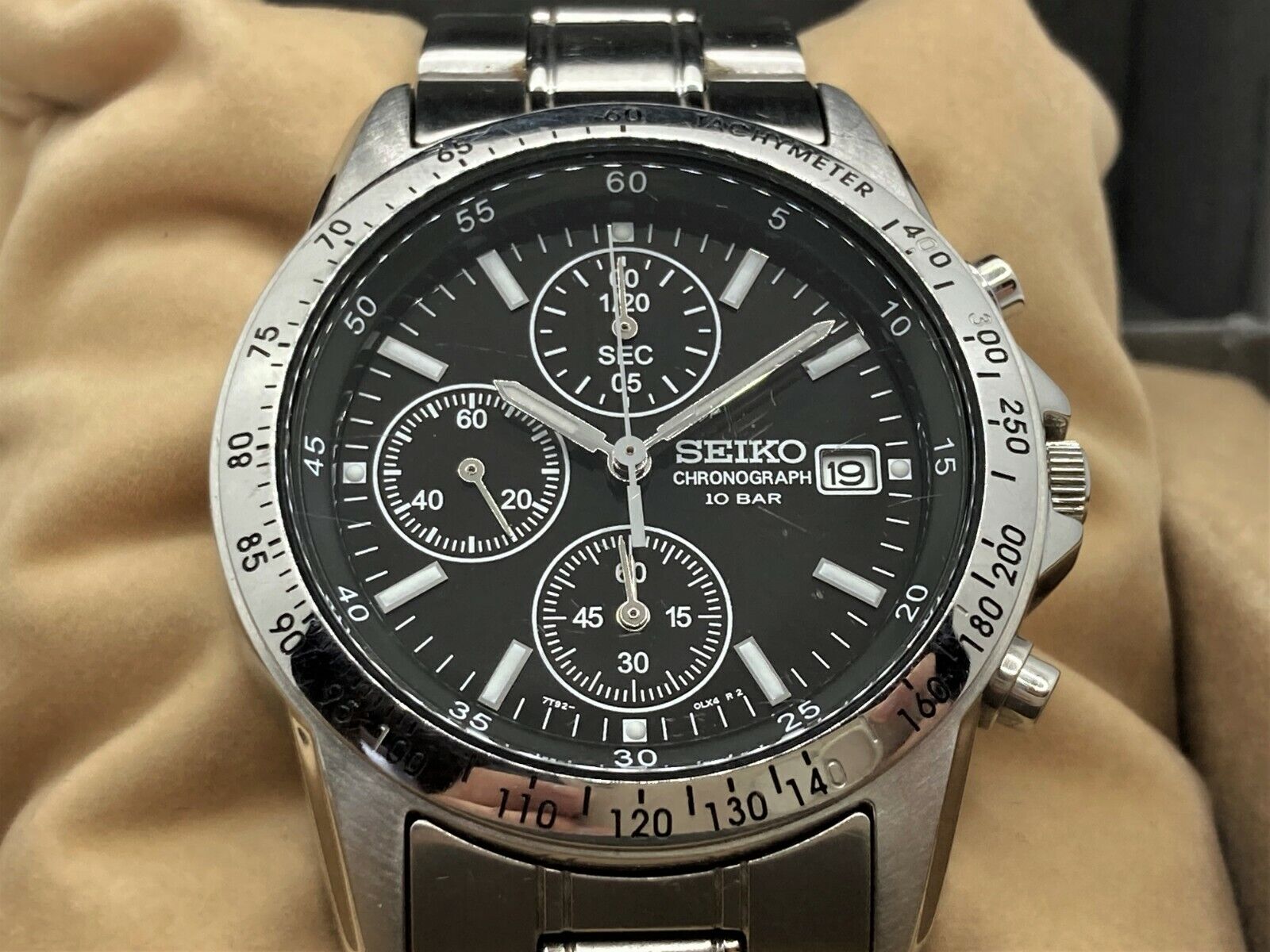 Auth SEIKO Spirit Chronograph Men's Wristwatch Watch Quartz SBTQ041 7T92-0DW0 Najnowsze prace, popularna wyprzedaż