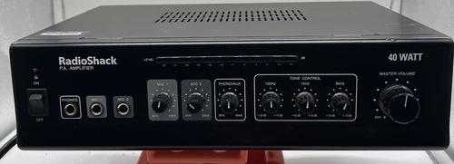 Radio Shack PA Amplifier 32-2054 40 Watt with Power Cord Amp Vintage Turns On
