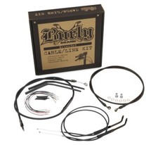 Burly B30-1217 Handlebar Black Vinyl Cable & Brake Line Kit 12" T-Bars, ABS