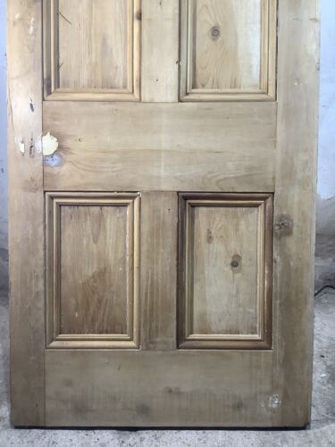 34 1/2"X 80 1/2" Victorian Internal Stripped Pine Four Panel Door 2over2 Old - Picture 3 of 12