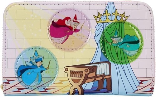 Loungefly Disney Sleeping Beauty Stained Glass Castle Zip Around Wallet Princess - Picture 1 of 4