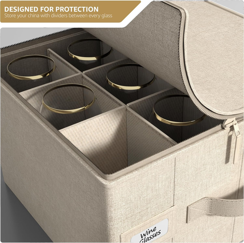 Stemware Storage Cases Hard Shell, Wine Glass Storage Box Case with Dividers and - Bild 5 von 6