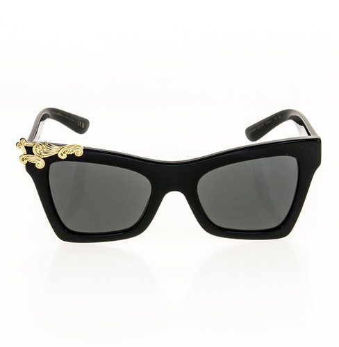 DOLCE & GABBANA CROSSED Logo 4434 Black Baroque Sunglass Perry Fashion DG4434 - Picture 8 of 10