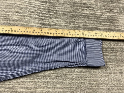Arrow Shirt Mens 15-15.5 34/35 Blue Check Long Sleeve Classic Fit Wrinkle Free - Picture 6 of 13