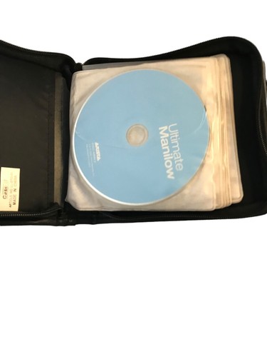 CD Case with Lot of 7 CD's Vinyl Case Black Holds 24 CDs Various Artist's - Picture 3 of 11