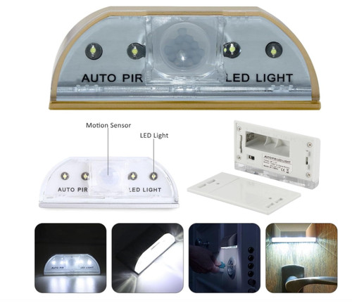 Wireless Motion Detector Keyhole Light with 4 LED Lights, Door Key Light - Picture 6 of 11