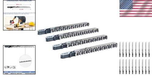 Assorted 20-Piece 4-Inch T-Shank Jig Saw Blades - Compatible with Most Jigsaws - Picture 2 of 10