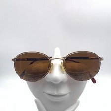 Vintage Sunflower 90M Brown Gold Metal Oval Sunglasses FRAMES ONLY