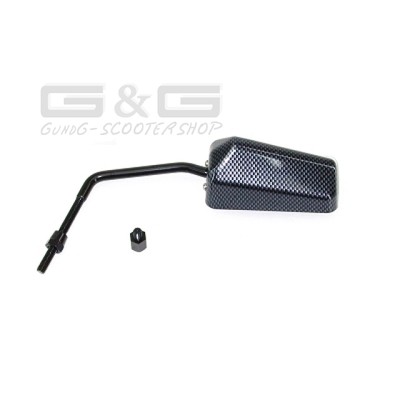 F1 Spiegel Silber für Roller APRILIA MBK PIAGGIO PEUGEOT YAMAHA CPI KEEWAY GY6