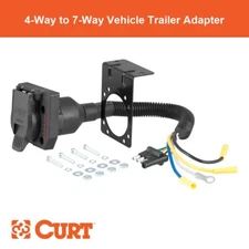 Electrical Adapter with Tester (4-Way Flat Vehicle to 7-Way RV Blade Trailer)