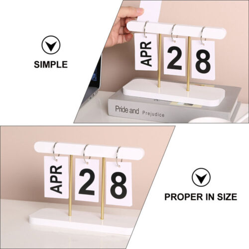 Metal Flip Perpetual Calendar Desk Date Display Desktop Countertop - Picture 12 of 12