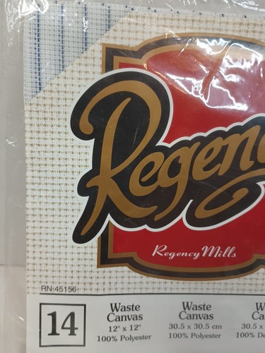 Regency Mills Waste Canvas Counted Cross Stitch Fabric 14 count 12 X12 inch - Picture 2 of 3