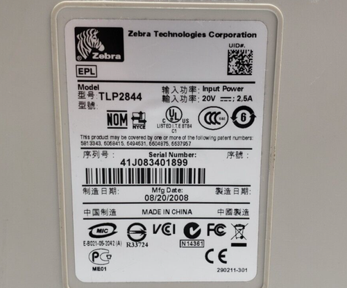 Zebra TLP 2844 Thermal Transfer Barcode Label Printer USB Serial (READ) #99 - Picture 7 of 7