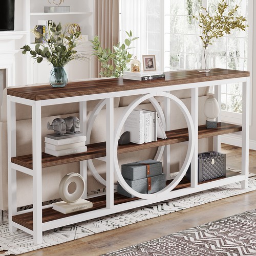 71" Long Narrow Sofa Table with Storage, Console Table for Entryway Living Room - Picture 21 of 28