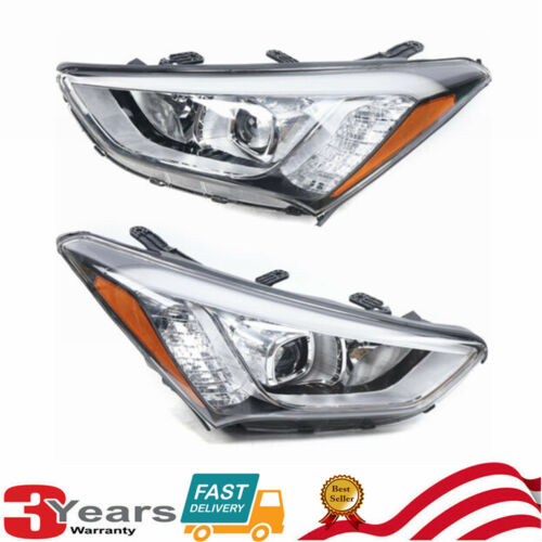 For 2013 2014 2015 2016 Hyundai Santa Fe Halogen Headlight Headlamps Left+Right
