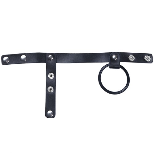 Cinturones ajustables de cuero con correas potenciadoras de erección de anillo de bolas brillantes para hombre - Imagen 18 de 27