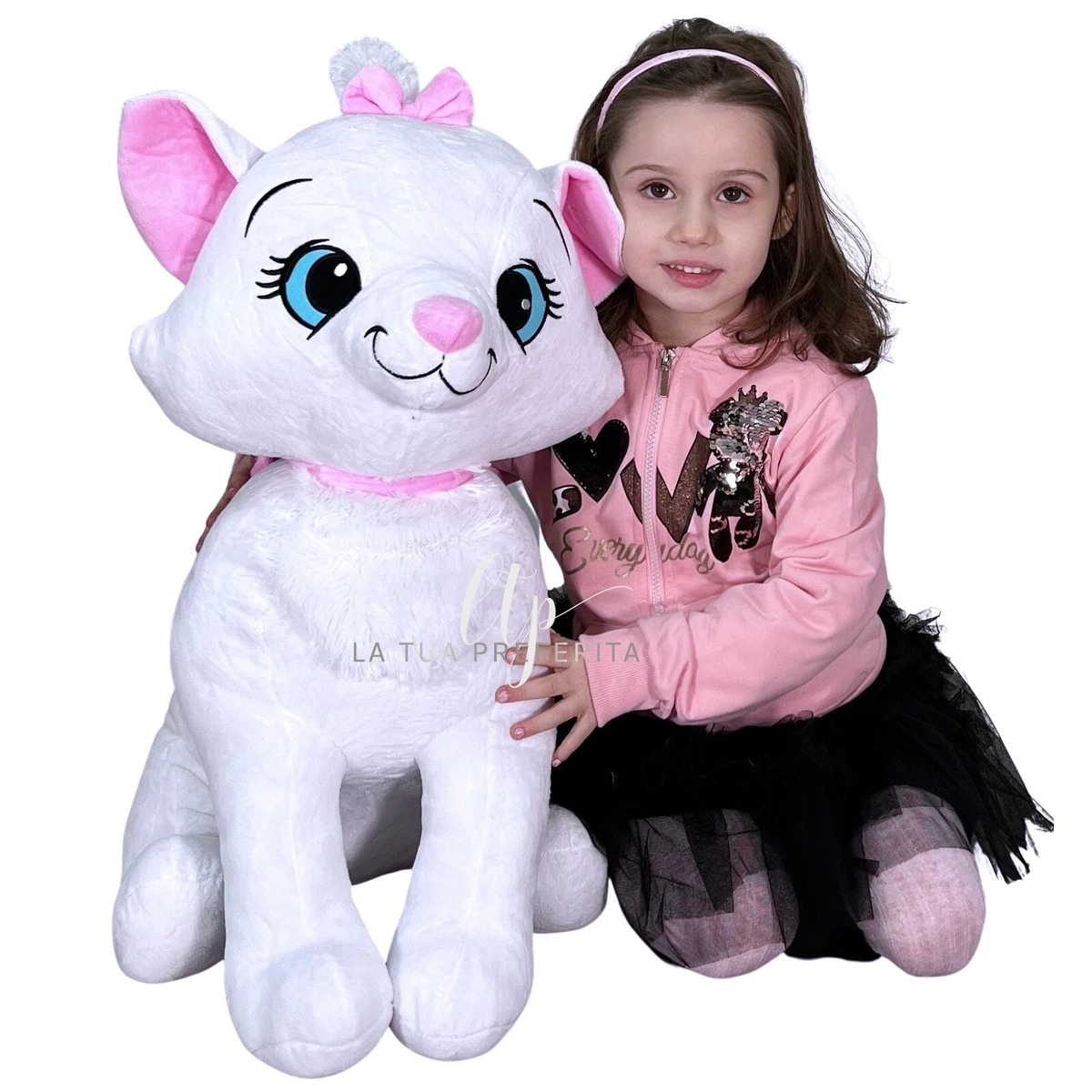 Peluche Disney Minou Marie 60cm Grande Aristogatti Gatto Gattino Bianco