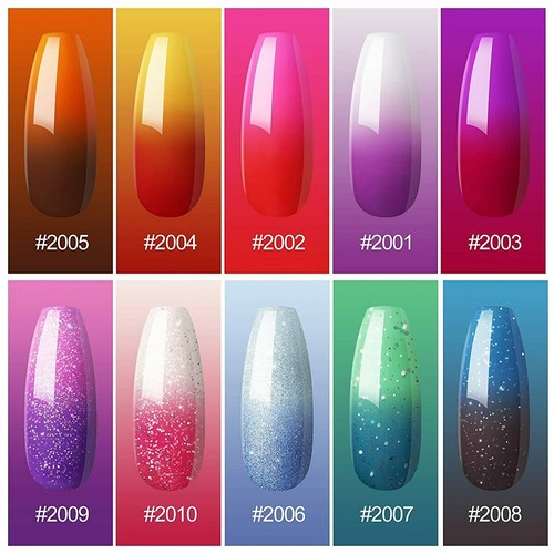 Color Changing Gel Nail Polish Kit 10 Colors Temperature Changing Gel Original - Picture 4 of 9