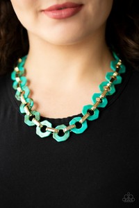 New Paparazzi Fashionista Fever Acrylic Necklace Blue Or Silver Ebay
