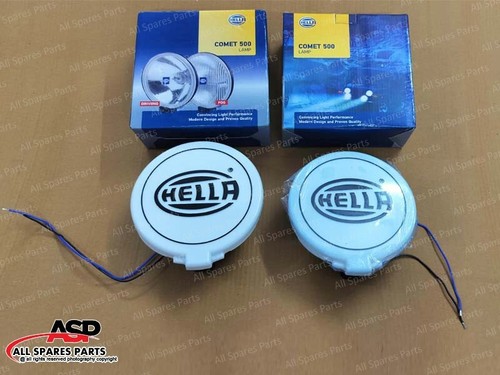 Hella Comet 500 Driving Lamp White Spot Light With Cover & Bulb-Set of two units - Picture 2 of 4