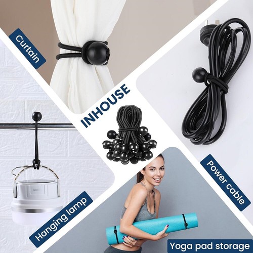 25/50/100 6/9" Ball Bungee Cord Tarp Bungee Tie Down Strap Bungi Canopy Straps - Bild 5 von 17
