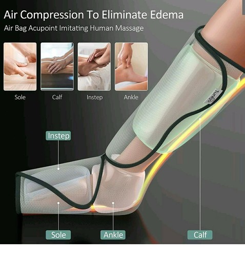 Turejo Leg Massager Circulation/Relaxation Air Compression Heat 2 Modes, 3 level - Bild 3 von 5