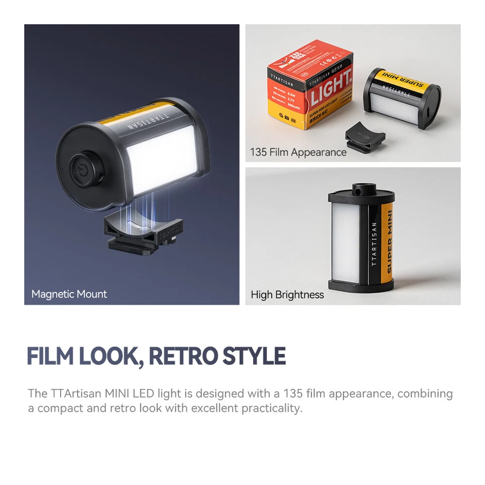 Luz de vídeo LED Tartisan versão filme 0.5W magnética 3000/4500/6000K luz de preenchimento - Imagem 2 de 4