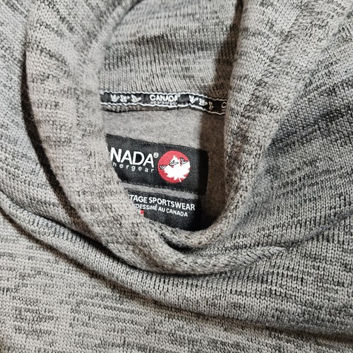 Felpa con cappuccio Canada Weather Gear uomo L grigio motivo Space Dye toppa gomito capospalla - Foto 3 di 13
