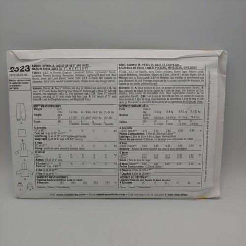 Simplicity 2523 Size A Child XXS XS S M L Uncut Sewing Pattern - Picture 3 of 4