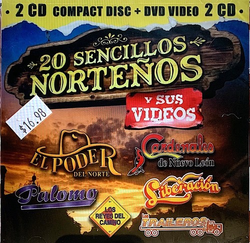 20 SENCILLOS NORTENOS y SUS VIDEOS/ CD & DVD-SET- BRAND NEW! SEALED.