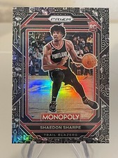 2022-23 Panini Prizm Basketball Shaedon Sharpe / Monopoly Prizm Black Icons RC
