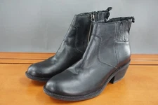Sofft Ardmore Womens Size 9 Shoes Black Leather Back Zip Heeled Ankle Booties