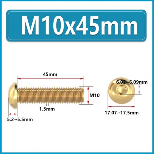 M3 M4 M5 M6 M8 M10 M12 Brass Button Head Screws Hex Allen Key Socket Bolts - Picture 64 of 74