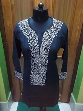 M L XL 2XL ETHNIC RAINBOW SEQUIN HANDMADE EMBROIDERY 100 COTTON TOP KURTA KURTI