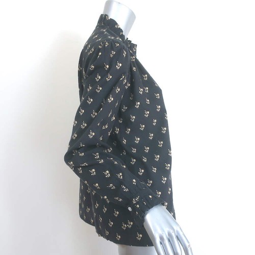 M.A.B.E. Lola Long Sleeve Top Blouse Washed Black Floral Print Size Extra Small - Picture 3 of 6