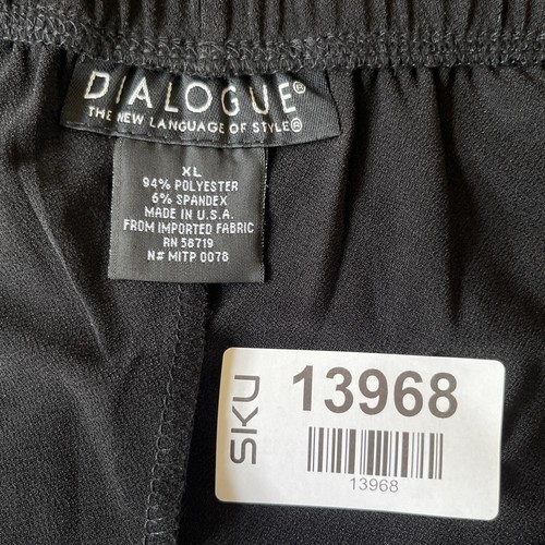 Pantalone Palazzo Dialogue Donna Pull-On Crepe Taglia XL Nero Elasticizzato Made in USA - Foto 2 di 8