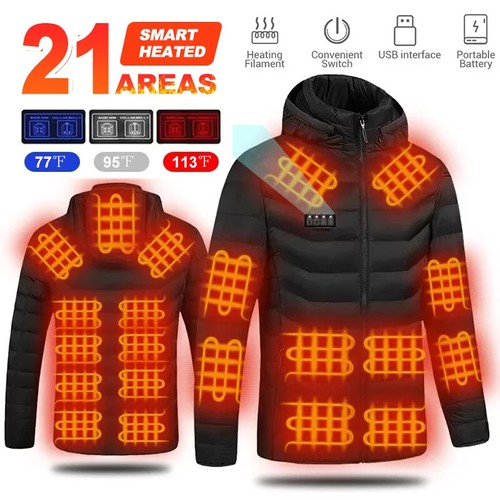 Heated Jacket Men Women USB Electric Self Heating Jacket Coat Warm Hunting New