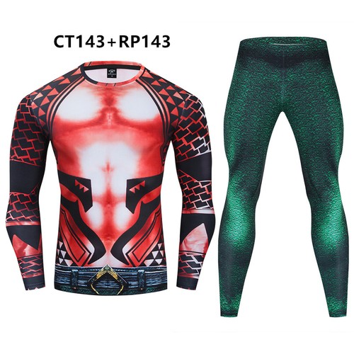 Men's T-shirts Long Sleeve Set Compression 3D Printed Marvel Superhero Gym Tops - Picture 24 of 56