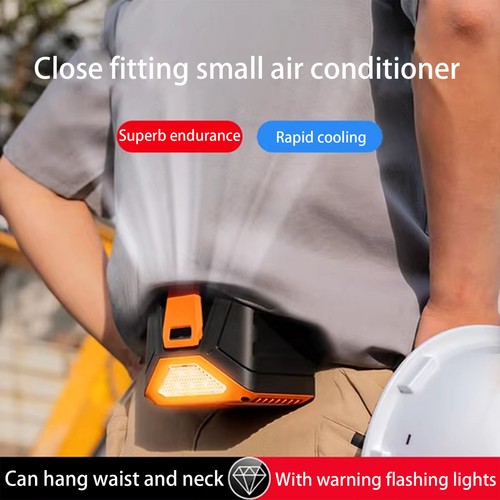 2in1 Mini Waist Clip on Fan Hanging Cooling Fan USB Rechargeable Power Bank Fan - Foto 2 di 9
