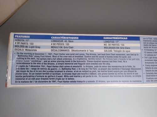 Revell U.S.S. ARIZONA BATTLESHIP Model Kit #85-0302 - 1:426 Scale - New SEALED - Picture 4 of 4
