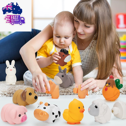 Farm Animal Learning Toys for Toddlers Age 1, 2, 3 Year Old, 10 Pack Montessori - Picture 7 of 12